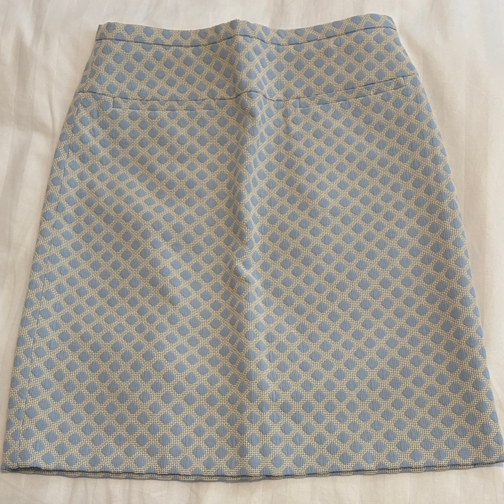 Brooks Brothers Blue and Cream A-Line Skirt